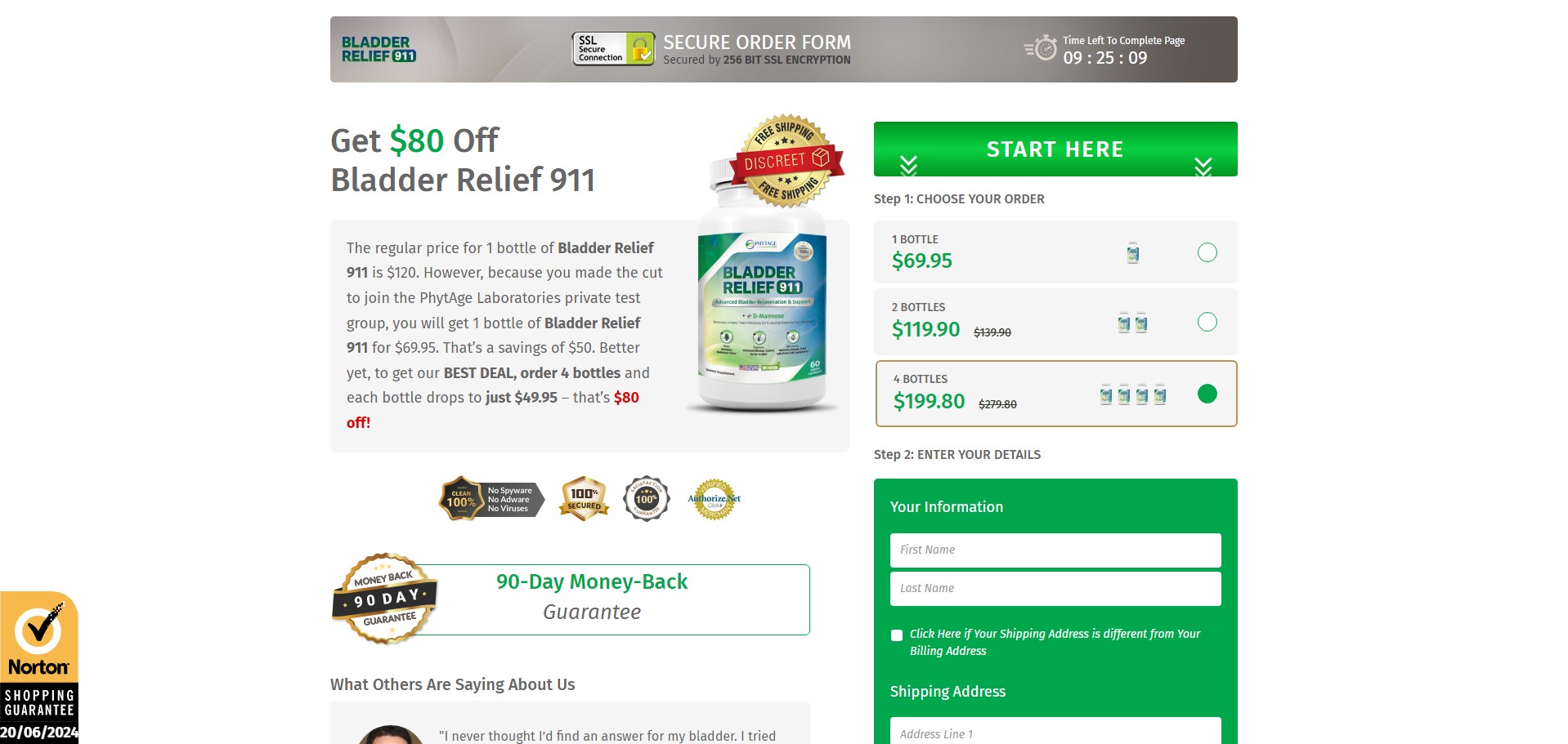 Bladder Relief 911 Proizvod